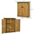 thumbnail image 3 of Outdoor Storage Cabinet Wooden Garden Shed Utility Tool Organizer with Waterproof Asphalt Rood, Lockable Doors, 3 Tier Shelves for Lawn, Backyard, Natural, 3 of 6