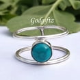 thumbnail image 4 of Blue Turquoise Gemstone Ring, 925 Solid Sterling Silver Jewelry, Handmade Ring, Engagement Ring, Statement Ring, Wedding jewelry For Her, 4 of 10