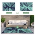 thumbnail image 2 of DEORAB Outdoor Rug 5'x8' Waterproof Reversible Patio Rug Portable Plastic Straw Outside Carprt for Beach Garden RV Camping Porch Deck Backyard, Navyblue & Jadegreen, 2 of 8