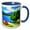 Blue/White, variant on 3drose, Tents by the Mountain Lake on a Sunny Summer Day. Happy Camper Gift, 11oz Two-tone Red Mug
