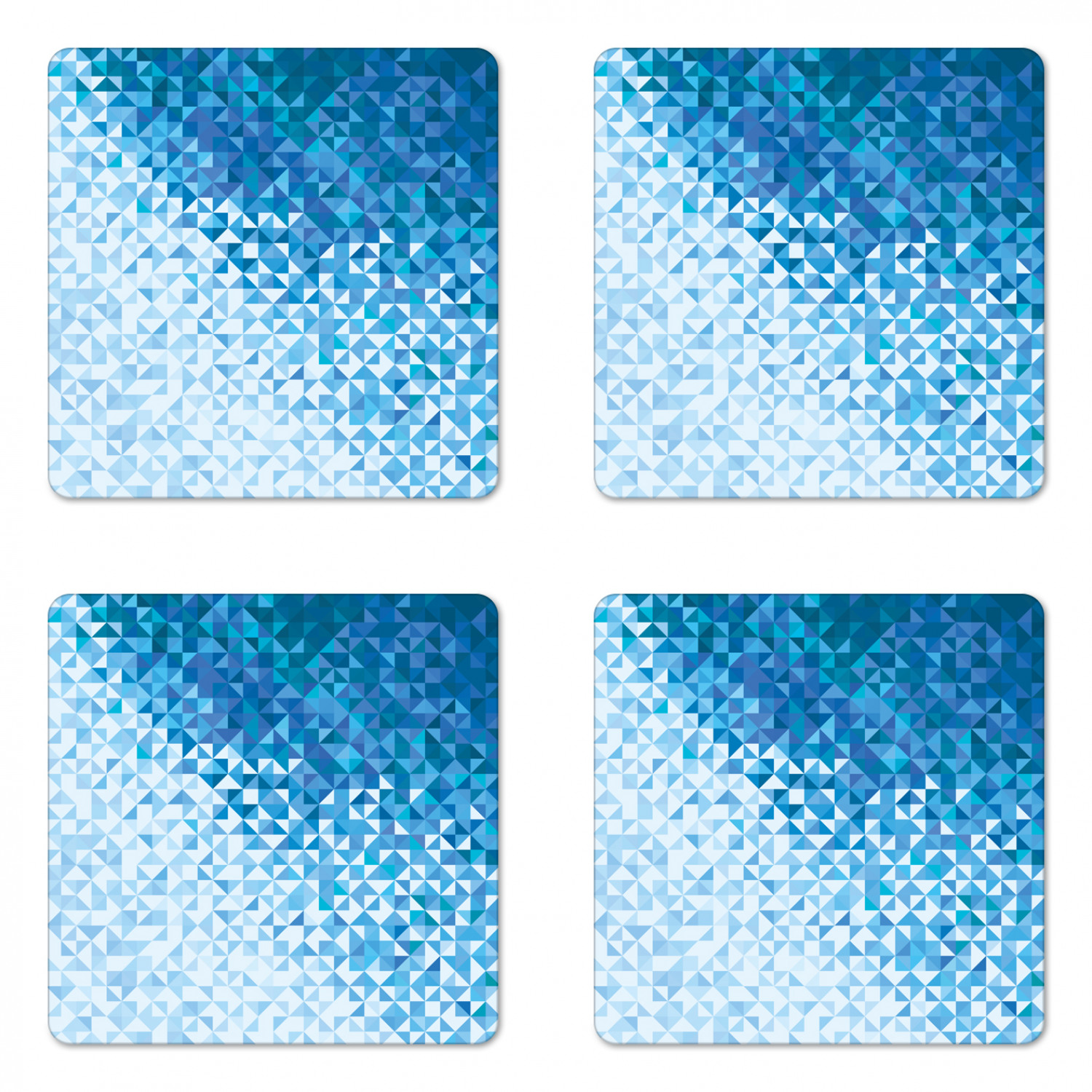 Modern Coaster Set of 4, Geometrical Image with Mosaic Digital Vector ...