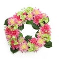 thumbnail image 2 of Northlight 22" Unlit White/Green Floral Dahlia and Hydrangea Christmas Wreath, 2 of 3
