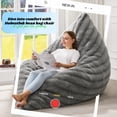 thumbnail image 4 of Hobestluk 3 in 1 Bean Bag Chair Giant Bean Bag Chairs for Adults with Ripple Cover Convertible Bean Bag Floor Cushion with Machine Washable Cover for Living Room (Ripple Grey), 4 of 7