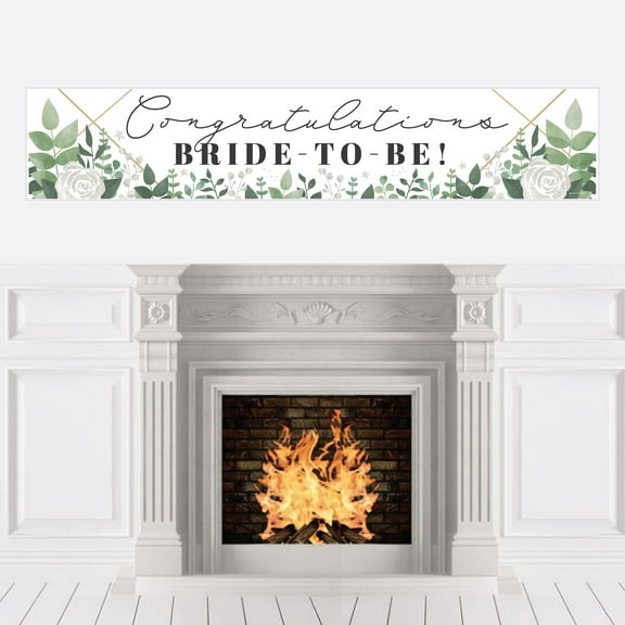 Big Dot of Happiness Boho Botanical Bride - Greenery Bridal Shower and Wedding Party Decorations Party Banner