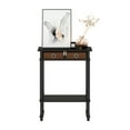 thumbnail image 5 of HomeStock Mediterranean Mastery Tall-Wide Console Table with Bin, Espresso/Brown, 5 of 5