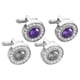 thumbnail image 3 of Round Tuxedo Buttons Mens Suit Accessories Clothes Jewelry Accessory White Size1.77X1.77X1.00CM 2Pairs, 3 of 5