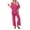 Hot Pink, variant on 2 Piece Plus Size Sets for Women Fall Solid Color Top And Pants Home Two-piece Set