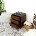 thumbnail image 4 of Arton Mid Century Solid Wood Walnut Nightstand Bed Side Tables with 3 Drawers, 4 of 7