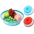 thumbnail image 2 of 2Packs collapsiable Microwave cover (Red+Blue) BPA free Microwave Splatter Guard Colander Strainer for Fruit Vegetables, 2 of 6