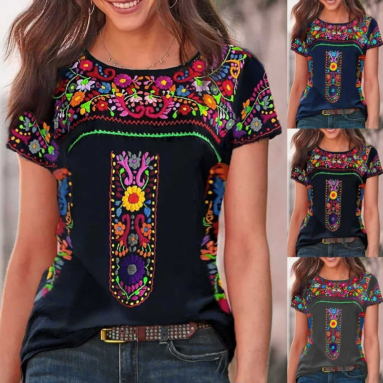 Mexican blouses best sale walmart