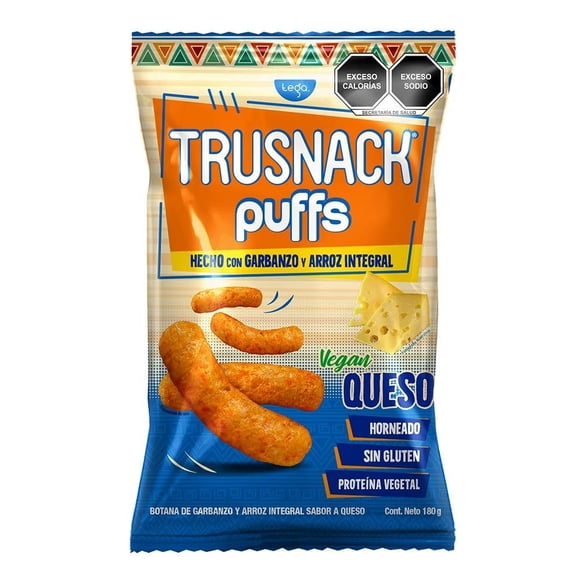 Botana Trusnack Puffs vegano queso 180 g