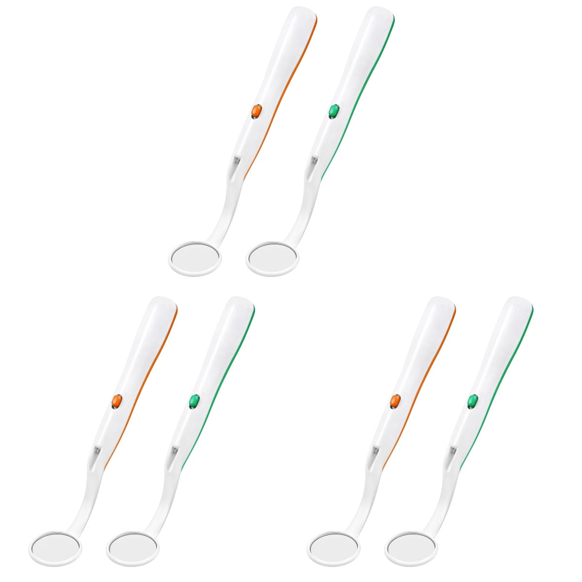 6 pcs Antifog Oral Dental Mirror Mouth Inspection Mirror LED Light