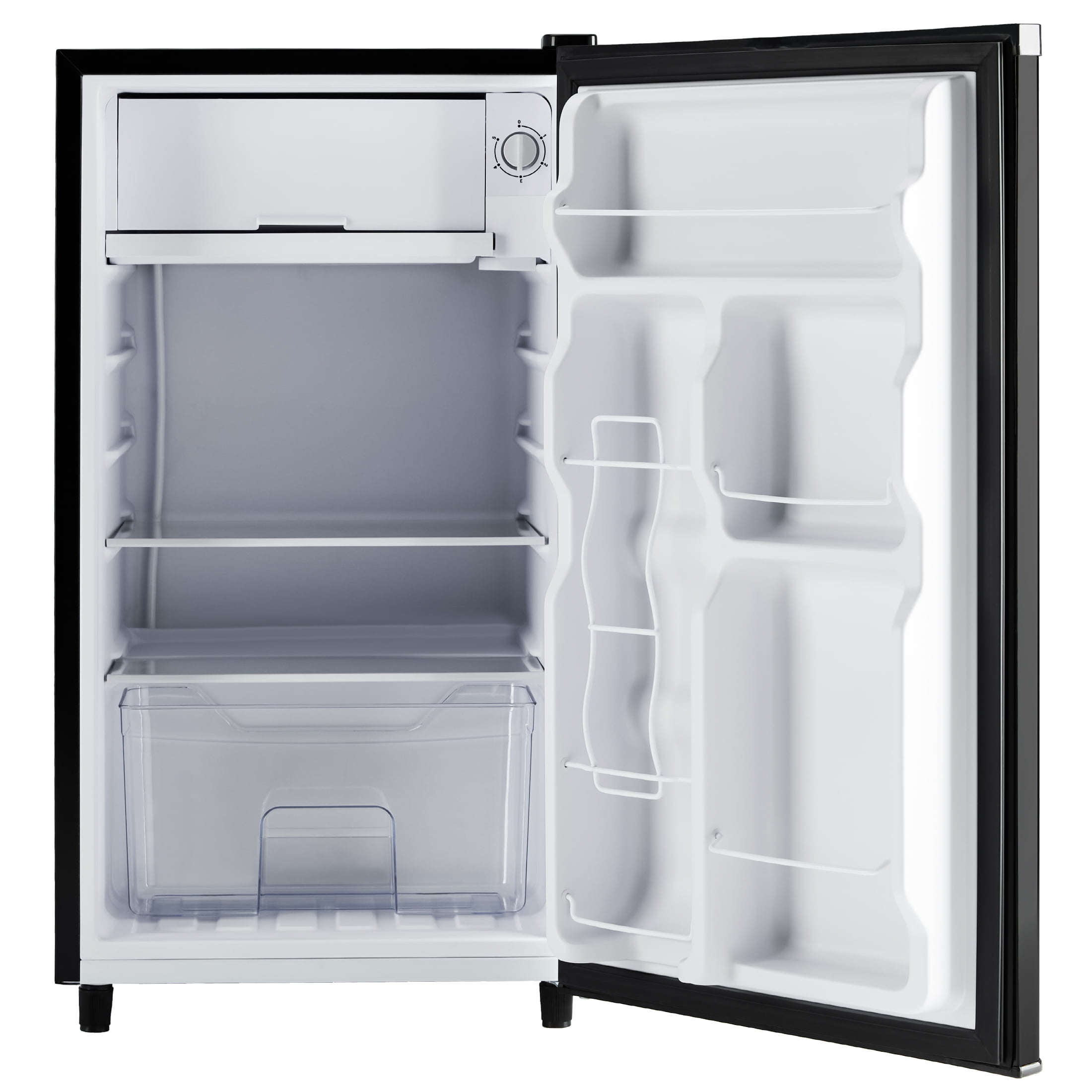 edx 3.2 cu. ft. Single Door Mini Refrigerator, 17.7" Width, with Separate Freezer, Black