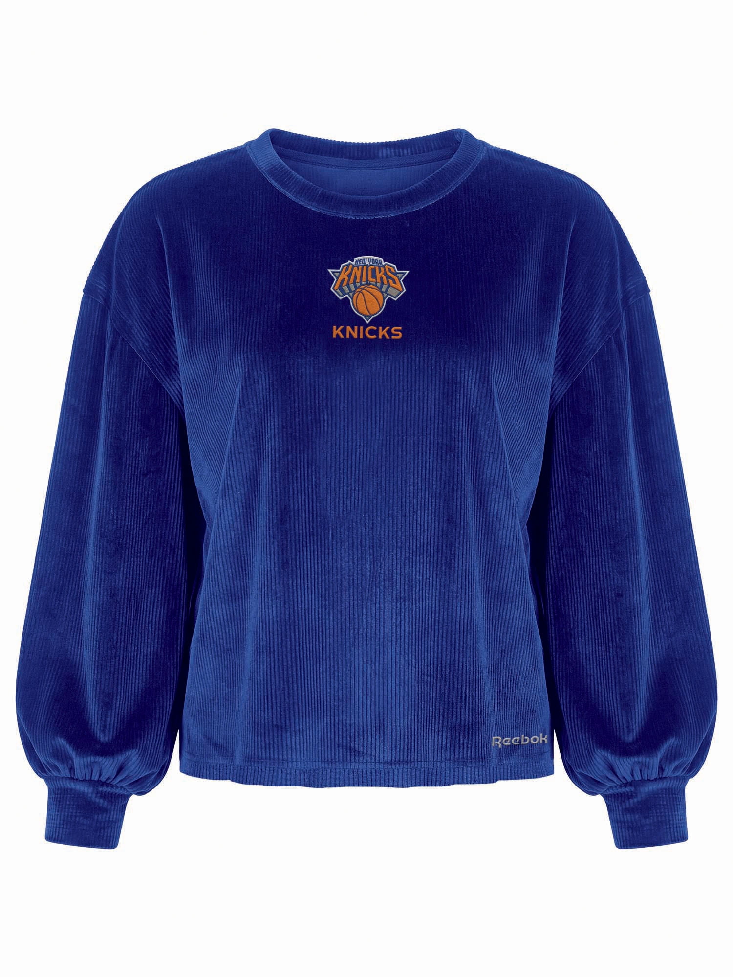 New York Knicks Reebok Womens Crew Neck Pullover with Balloon Sleeves