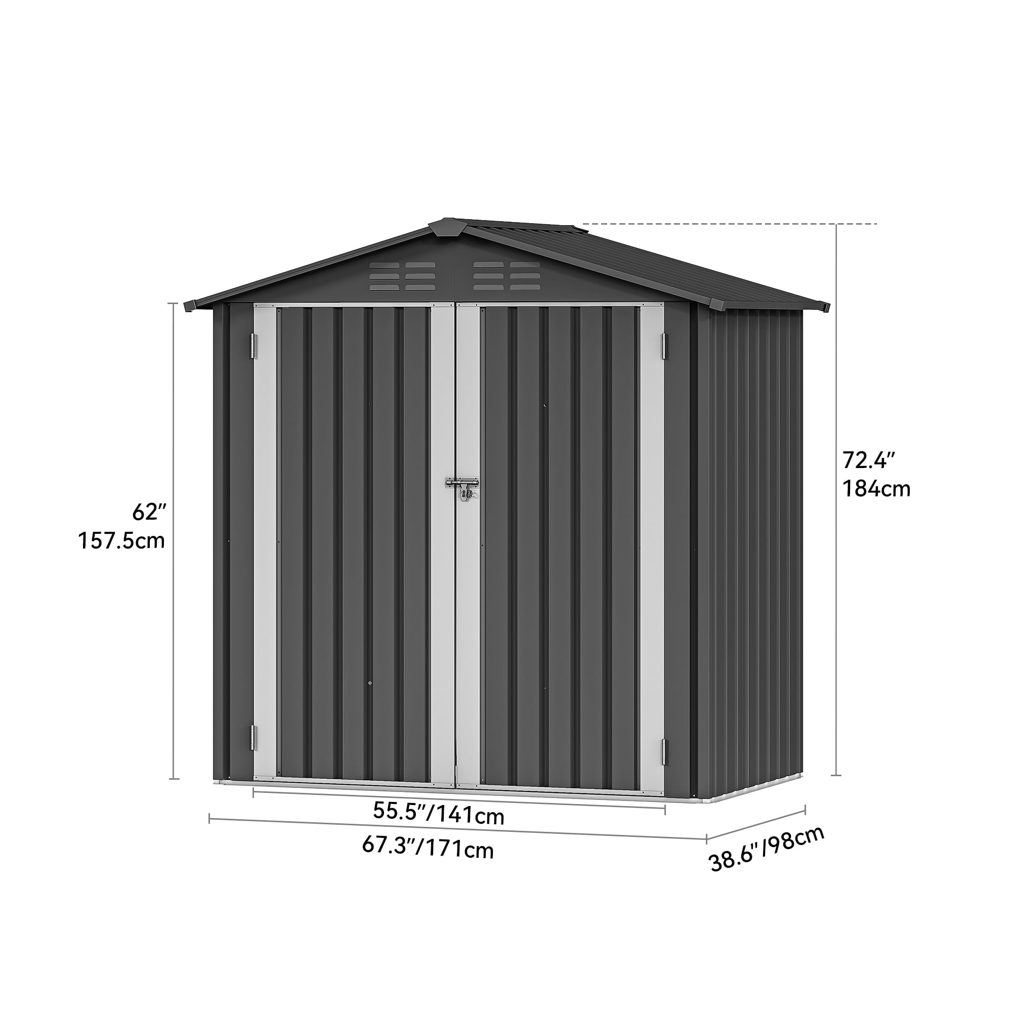 Uforic 6x4ft Metal Outdoor Storage Shed, Heavy Duty Tool Sheds with Secure Doors & Air Vent for Backyard Patio Lawn,Store Bikes,Tools,Lawnmowers,Dark Gray