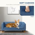 thumbnail image 3 of PawHut Raised Dog Sofa, Elevated Pet Sofa for Small Medium Dogs, Blue, 3 of 9