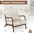 thumbnail image 5 of GVN Large Lazy Arm Chair, Lounge Sofa Chair,Modern Accent Chair with Rubber Wood Armrests and Removable Back-Beige, 5 of 5