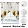 thumbnail image 3 of American Pastoral Style Swag Curtain Valance for Windows, Yellow Sunflower Butterfly Window Treatments Short Swag Topper for Kitchen Windows Bathroom Bedroom, 28"x36", 3 of 8
