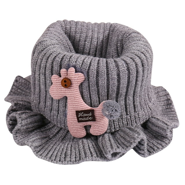 Kids Knitted Scarf Windproof Cartoon Warm Winter Circle Scarf Winter Neck Gaiter