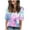 Blue, variant on Raeneomay Oversized T Shirts for Women 2024 Fashion Tees Casual V-Neck Loose Cute T Shirt 1/2 Sleeve Ladies Top
