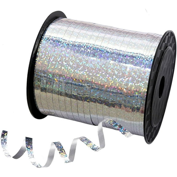 250 Yards Gold Curling Ribbon,0.5cm Wide Crimped Christmas Curling Ribbons for Gift Box Wrapping, Party Decoration, Balloon String, Hair, Ribbons for Florist Flower (silvery)