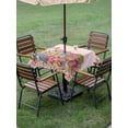 thumbnail image 3 of Light Pink Spring Easter Outdoor Tablecloth - 54x54 Inch Square Dining Table Cover, Bunny Eggs Floral Botanical Waterproof Outdoor Table Cloth with Umbrella Hole & Zipper for Picnic/Patio/Party, 3 of 7