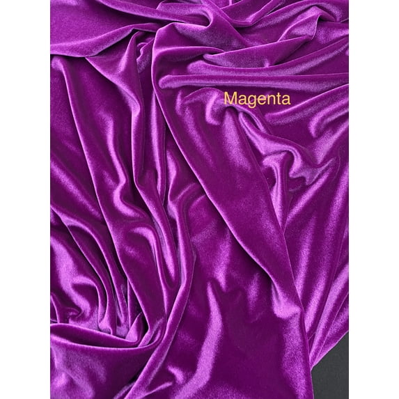 Soft Stretch Velvet, 60" Wide, Sells by the Yard from Sal Tex Fabrics, Magenta