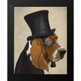thumbnail image 2 of Fab Funky 12x14 Black Modern Framed Museum Art Print Titled - Basset Hound, Formal Hound and Hat, 2 of 5