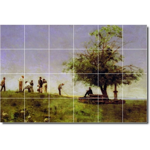 Ceramic Tile Mural-Thomas Eakins Country Painting 346. 25.5" w x 17" h using (24) 4.25 x 4.25 ceramic tiles