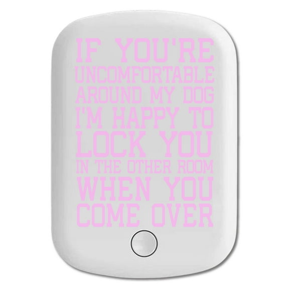 DistinctInk Magnetic Battery Pack, 10000 mAh Wireless Portable Charger with USB-C Cable, Compatible with MagSafe iPhone 14 / 13 / 12 Series - Uncomfortable Around Dog - Lock you in Other Room