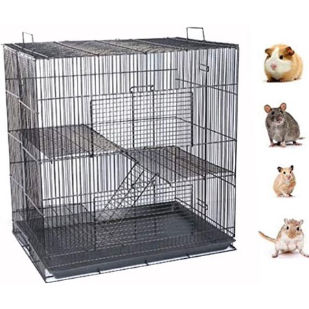 Small Animal Critters Collapsible Chewproof Metal Cage Tight 3/8-inch Bar Spacing for Sugar Glider Chinchilla Ferret Rats Mouse Mice Metal Carrier Travel Carrier Metal Cage