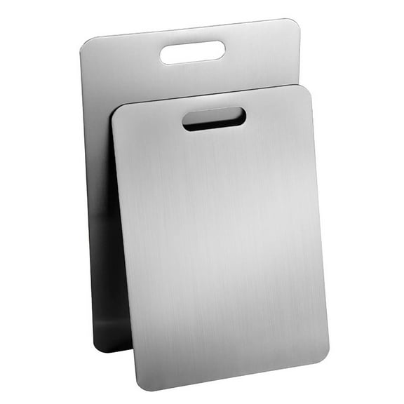 A Stainless Steel Cutting Board, 304 Food Grade Chopping Board, Thin 1Mm Kitchen Board With Dishwasher Safe, Non Slip Surface For Meat, Fruit, Vegetables, Easy To Hang 11.4X7.87X0.04In 0.4