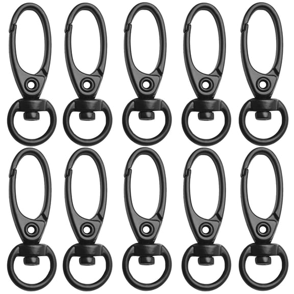 50pcs 35mm Swivel Trigger Clips Metal Keyring Clasps Snap Hooks for Hanging Key Chains Dog Leashes Crafts Decorations,Black