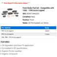 thumbnail image 2 of Front Brake Pad Set - Compatible with 1986 - 1990 Acura Legend 1987 1988 1989, 2 of 2