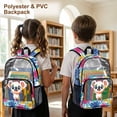 thumbnail image 4 of SEANATIVE Clear PVC Backpack for Kids Boys Girls Transparent Bookbag See Through School Daypack Middle High School Backpacks Rucksack Schoolbag, Colorful Koala Flower, 4 of 7