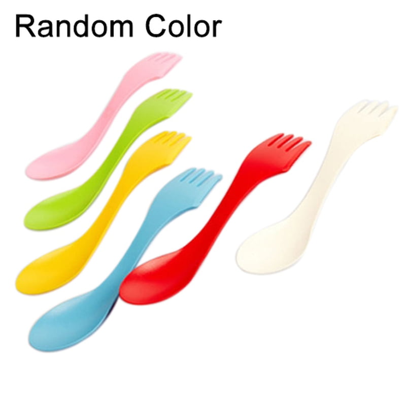 cdar Spork,6 Pcs Spoon Fork Knife Cutlery Camping Hiking Spork Combo