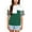 Kelly Green, variant on Women's Color Block T-Shirt with Striped Sleeves and Front Pocket Detail- Small, Kelly Green