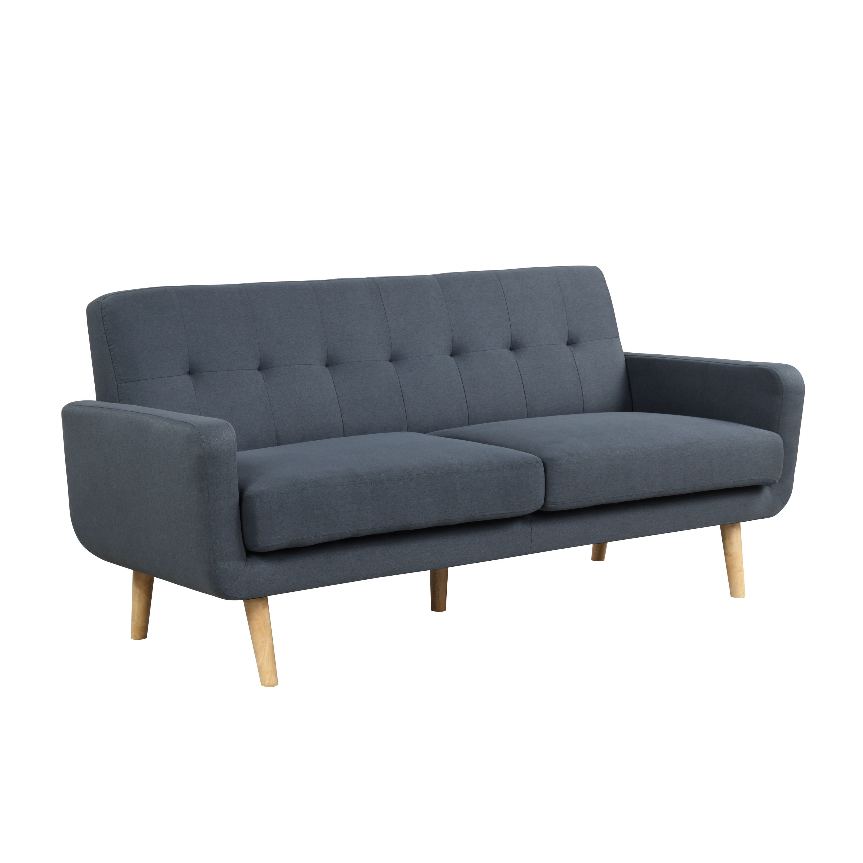 Lifestyle Solutions Taryn Curved Arm Fabric Sofa Black for sale online 