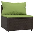 thumbnail image 2 of vidaXL 3 Piece Garden Lounge Set with Cushions Brown Poly Rattan, 2 of 5
