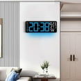 thumbnail image 5 of HOARBOEG 17.3in Large LED Wall Clock with Remote Control - Multifunctional Digital Alarm Clock, Showing Temperature/Humidity, Date & Weekday, Auto Brightness Home Decoration for Living Room/Bedroom, 5 of 6