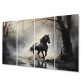 thumbnail image 2 of Designart "Misty Morning Grey Horse wall decor I" Animals Metal Wall Decor Set, 2 of 5
