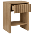 thumbnail image 3 of Bouclair Oak Ribbed Wooden Nightstand, 3 of 4