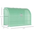 thumbnail image 3 of Outsunny 10' x 5' x 7' Walk-In Lean-To Greenhouse, Steel Frame Plant Nursery with UV-Resistant PE Cover, 3 Wire Shelves and Roll-Up Windows for Backyard and Garden Use, Green, 3 of 8