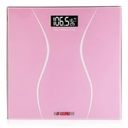 Digital Scale For Body Weight, Precision Bathroom Weighing Bath Scale, Step-on Technology, High Capacity - 400 Lbs. Large Display, Batteries Included 5 Core (01 Pink)