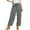 Gray, variant on Womens Wine Wide Leg Corduroy Pants - Relaxed Fit Elastic High Waist Ankle Pants with Drawstring Waist & Patch Pockets M,Size M