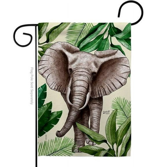 Angeleno Heritage G135578-BO Elephant Animals Wildlife 13 x 18.5 in. Double-Sided Decorative Vertical Garden Flags for House Decoration Banner Yard Gift