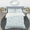 thumbnail image 2 of Designart '3D White And Blue Pattern III' Mid-Century Modern Duvet Cover Set, 2 of 4