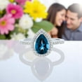 thumbnail image 2 of Samriddhi Creations Pear Cut Blue Topaz Engagement Ring, Moissanite Statement Ring, Dainty Promise Ring, Anniversary Gift for Her, 2 of 6