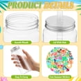 thumbnail image 3 of 12 14oz Plastic Mason Jar Bottles With Straws Lids Clear Cute Reusable Drinking Cups And Summer Stickers For Water  Tea Juice Beer Hawaiian Beach Party Supplies, 3 of 7