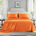 thumbnail image 2 of Satin Sheets Queen Size - 4 Pieces Luxury Silky Soft Bed Sheets, Wrinkle-Free Burnt Orange Satin Silk Sheet Set with 1 Deep Pocket Fitted Sheet, 1 Flat Sheet, 2 Pillow Cases, 2 of 8